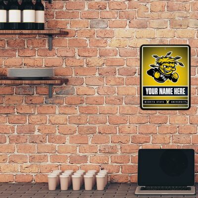 NCAA Wichita State Shockers Personalized Custom Metal Parking Sign Wall Decor Indoor Ourdoor 2 NCAA Wichita State Shockers Personalized Custom Metal Parking Sign Wall Decor Indoor Ourdoor 2