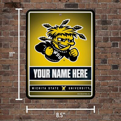 NCAA Wichita State Shockers Personalized Custom Metal Parking Sign Wall Decor Indoor Ourdoor 5 NCAA Wichita State Shockers Personalized Custom Metal Parking Sign Wall Decor Indoor Ourdoor 5