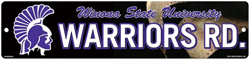 NCAA Winona State Warriors Metal Street Sign Decor