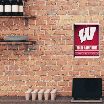 NCAA Wisconsin Badgers Personalized Custom Metal Parking Sign Wall Decor Indoor Ourdoor 2 NCAA Wisconsin Badgers Personalized Custom Metal Parking Sign Wall Decor Indoor Ourdoor 2