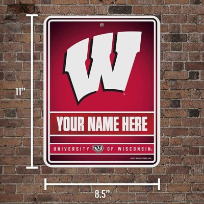 NCAA Wisconsin Badgers Personalized Custom Metal Parking Sign Wall Decor Indoor Ourdoor 5 NCAA Wisconsin Badgers Personalized Custom Metal Parking Sign Wall Decor Indoor Ourdoor 5