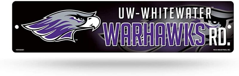 NCAA Wisconsin Whitewater Warhawks Metal Street Sign Decor