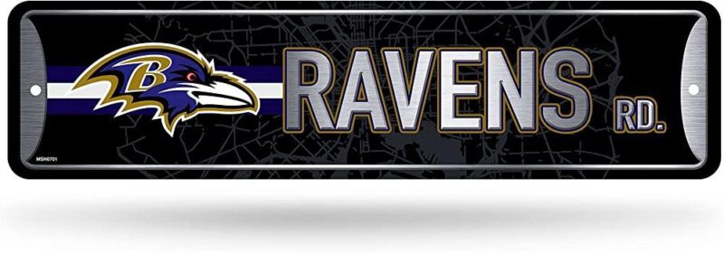 NFL Baltimore Ravens Home Decor Metal Street Sign