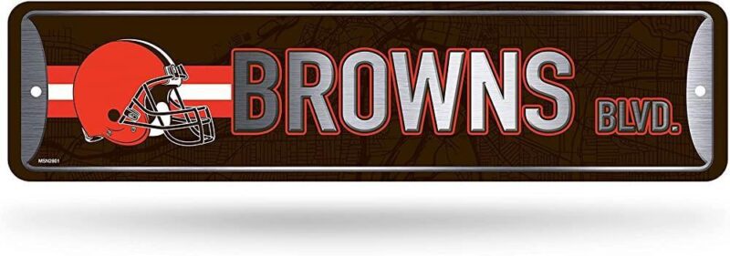 NFL Cleveland Browns Home Decor Metal Street Sign