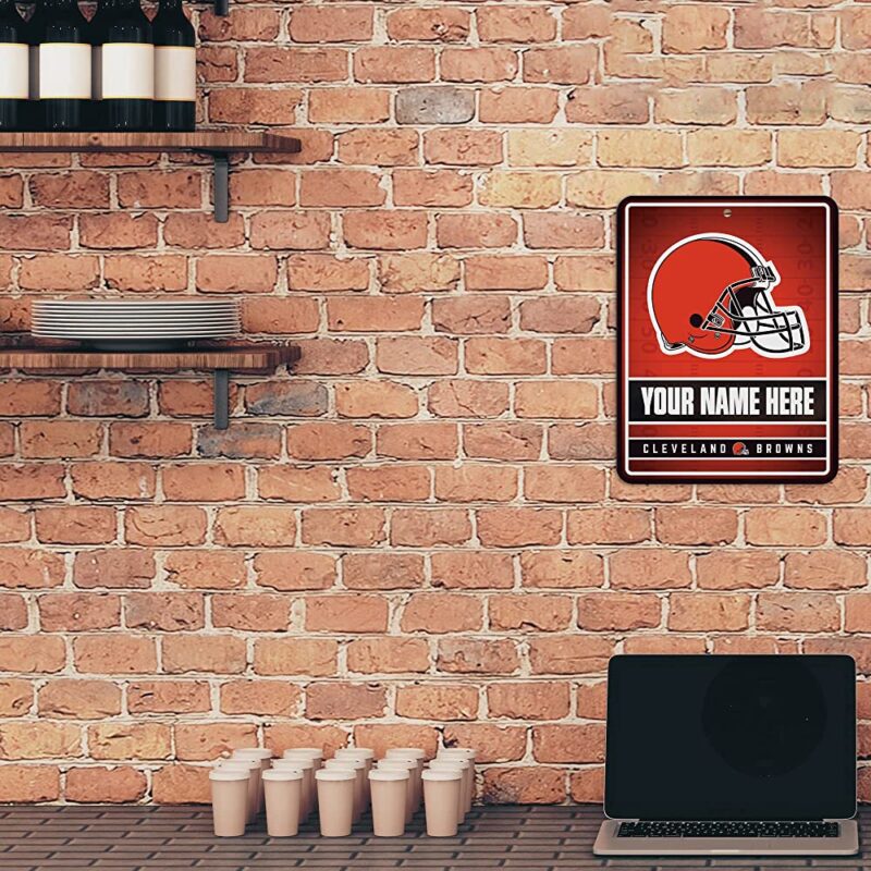 NFL Cleveland Browns Personalized Custom Metal Parking Sign Wall Decor Indoor Ourdoor 2