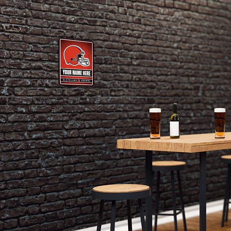 NFL Cleveland Browns Personalized Custom Metal Parking Sign Wall Decor Indoor Ourdoor 4