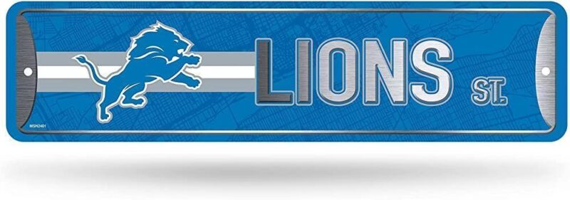 NFL Detroit Lions Home Decor Metal Street Sign
