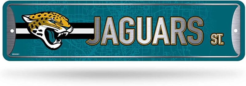 NFL Jacksonville Jaguars Home Decor Metal Street Sign