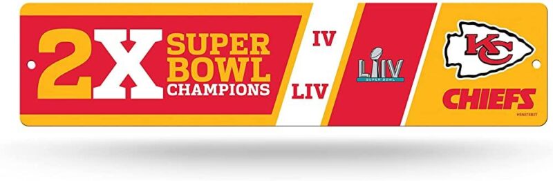 NFL Kansas City Chiefs Metal Street Sign 2X Multi-Champions