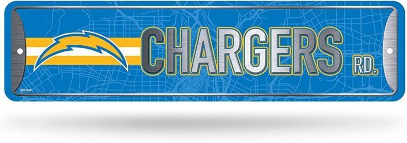 NFL Los Angeles Chargers Home Decor Metal Street Sign