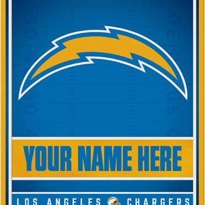 NFL Los Angeles Chargers Personalized Custom Metal Parking Sign Wall Decor Indoor Ourdoor