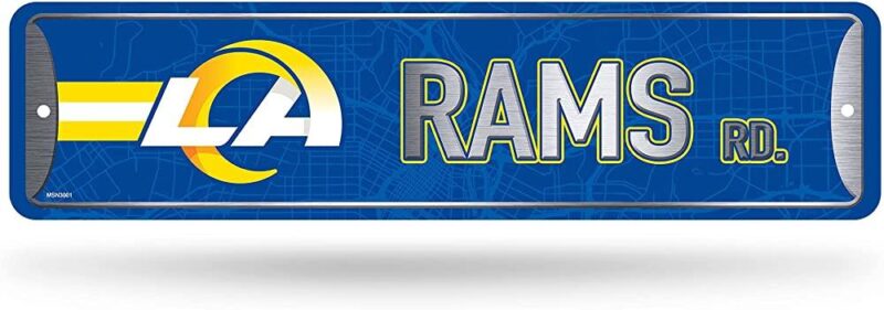 NFL Los Angeles Rams Home Decor Metal Street Sign