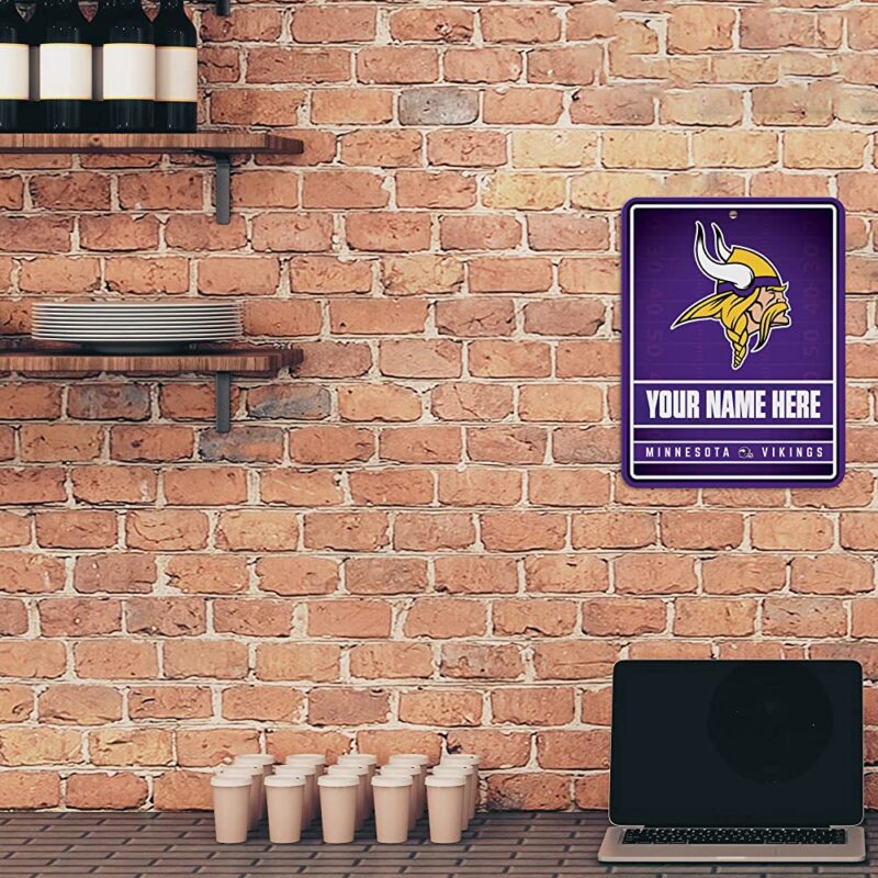 NFL Minnesota Vikings Personalized Custom Metal Parking Sign Wall Decor Indoor Ourdoor 2