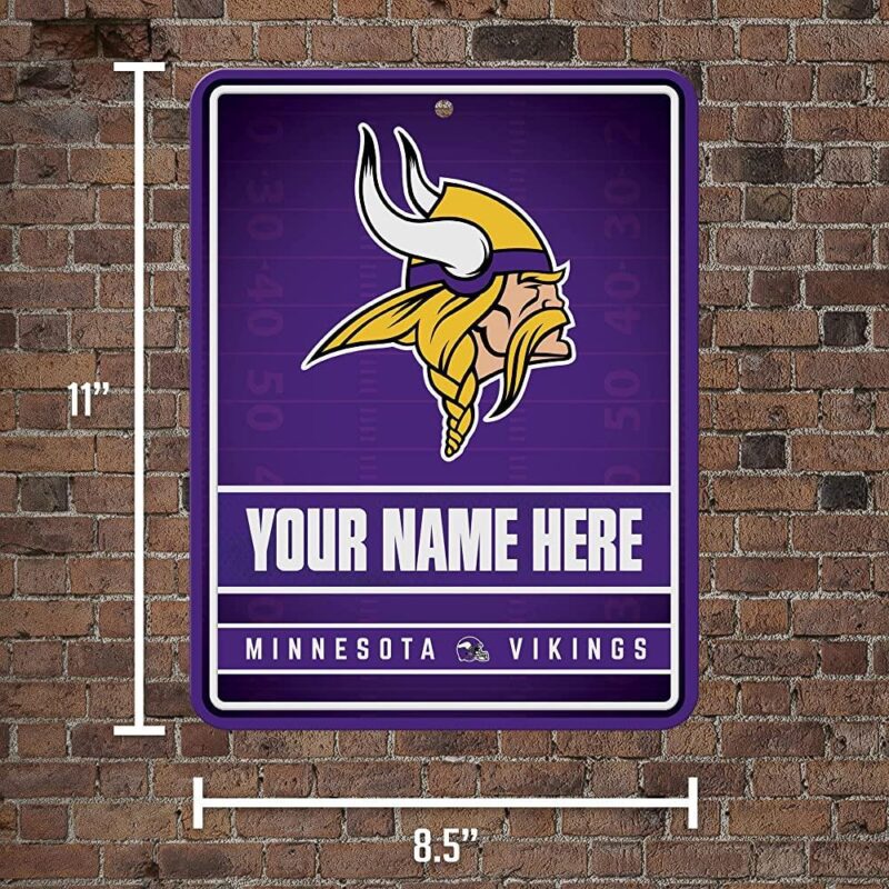 NFL Minnesota Vikings Personalized Custom Metal Parking Sign Wall Decor Indoor Ourdoor 5