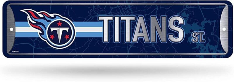 NFL Tennessee Titans Home Decor Metal Street Sign