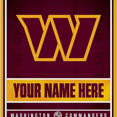 NFL Washington Commanders Personalized Metal Parking Sign Wall Decor Indoor Ourdoor