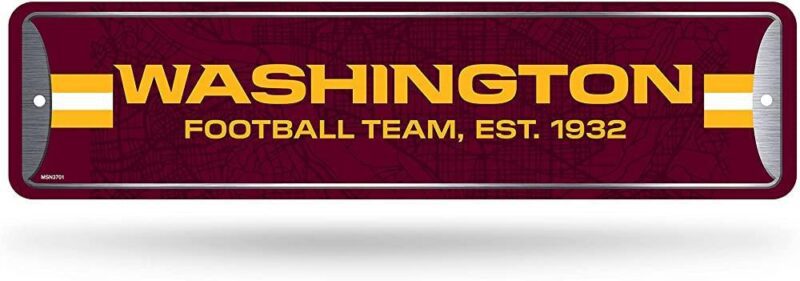 NFL Washington Football Team Home Decor Metal Street Sign