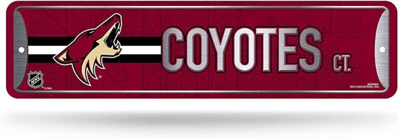 NHL Arizona Coyotes Home Decor Metal Street Sign