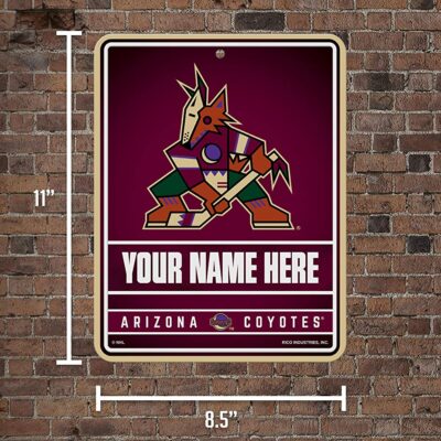 NHL Arizona Coyotes Personalized Custom Metal Parking Sign Wall Decor Indoor Ourdoor 2