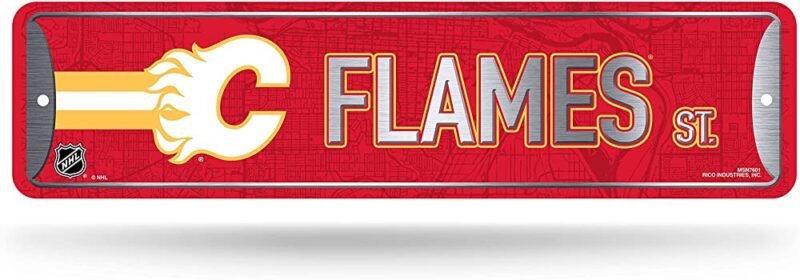 NHL Calgary Flames Home Decor Metal Street Sign