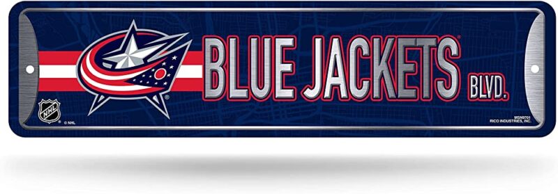 NHL Columbus Blue Jackets Home Decor Metal Street Sign