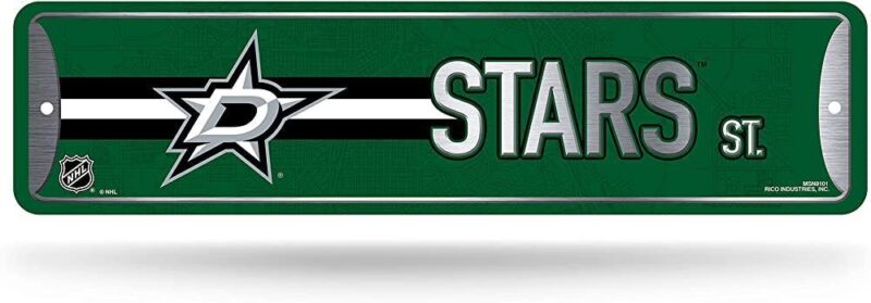 NHL Dallas Stars Home Decor Metal Street Sign
