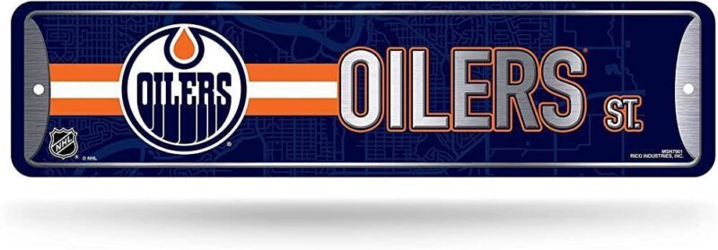 NHL Edmonton Oilers Home Decor Metal Street Sign