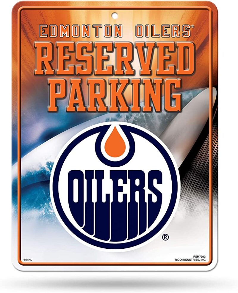 NHL Edmonton Oilers Metal Parking Sign Wall Decor Indoor Ourdoor Decor