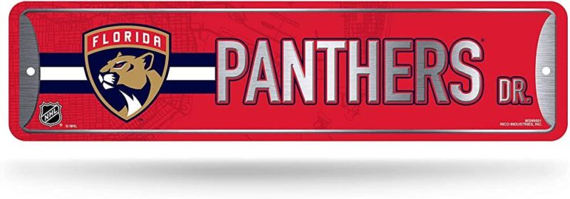 NHL Florida Panthers Home Decor Metal Street Sign