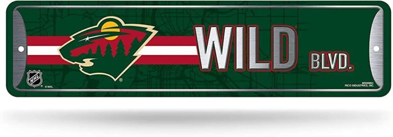 NHL Minnesota Wild Home Decor Metal Street Sign