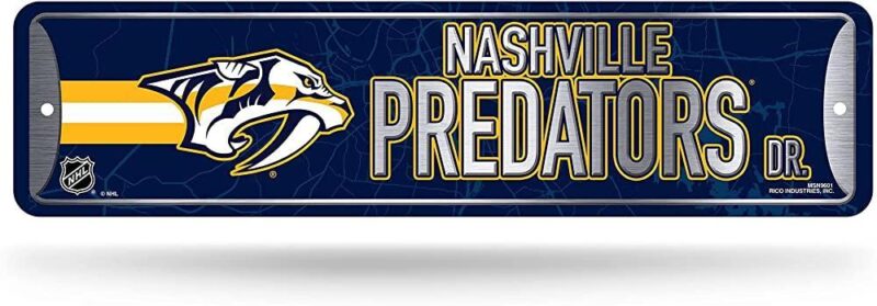 NHL Nashville Predators Home Decor Metal Street Sign