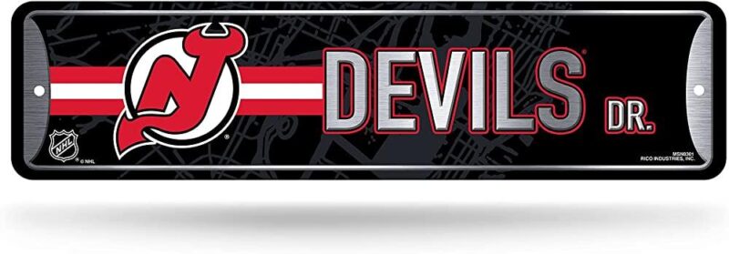 NHL New Jersey Devils Home Decor Metal Street Sign