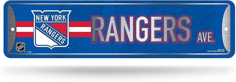 NHL New York Rangers Home Decor Metal Street Sign