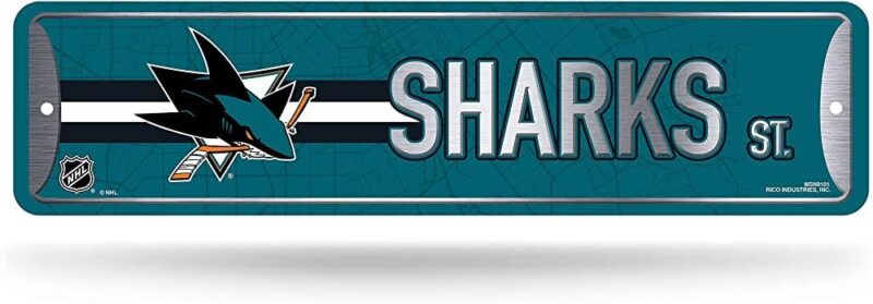 NHL San Jose Sharks Home Decor Metal Street Sign