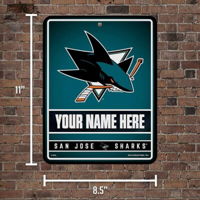 NHL San Jose Sharks Personalized Custom Metal Parking Sign Wall Decor Indoor Ourdoor 2