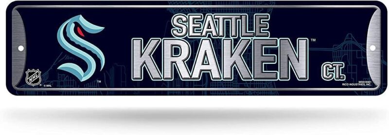 NHL Seattle Kraken Home Decor Metal Street Sign