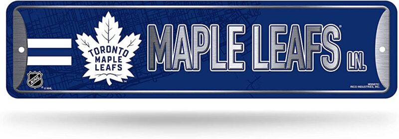 NHL Toronto Maple Leafs Home Decor Metal Street Sign