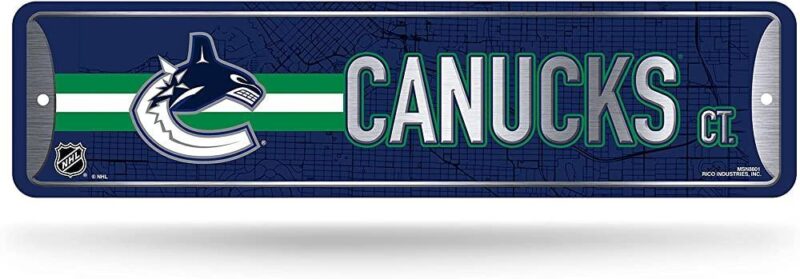 NHL Vancouver Canucks Home Decor Metal Street Sign