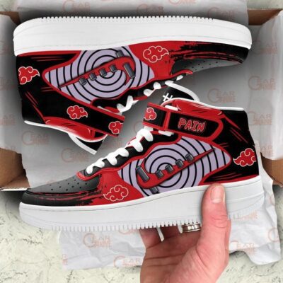 Nagato Pain Sneakers Air Mid Custom Anime Akatsuki Shoes for Otaku 3