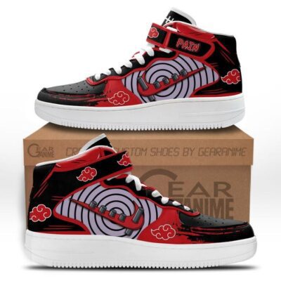 Nagato Pain Sneakers Air Mid Custom Anime Akatsuki Shoes for Otaku