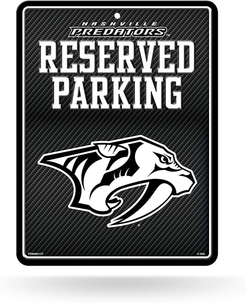 Nashville Predators Metal Sign Carbon Fiber Design Embossed Wall Parking Team Logo Novelty Hockey