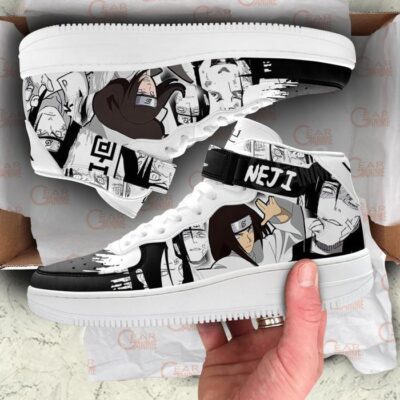 Neji Hyuga Sneakers Air Mid Custom Anime Shoes Mix Manga for Otaku 3