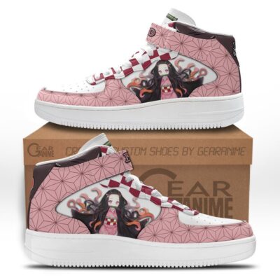 Nezuko Sneakers Air Mid Custom Demon Slayer Anime Shoes for Otaku