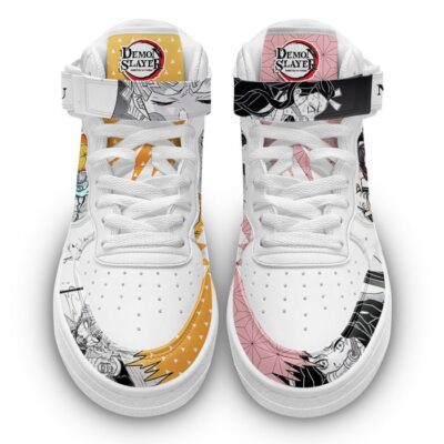 Nezuko Zenitsu Sneakers Air Mid Demon Slayer Anime Shoes Mix Manga 1