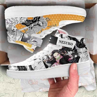 Nezuko Zenitsu Sneakers Air Mid Demon Slayer Anime Shoes Mix Manga 3