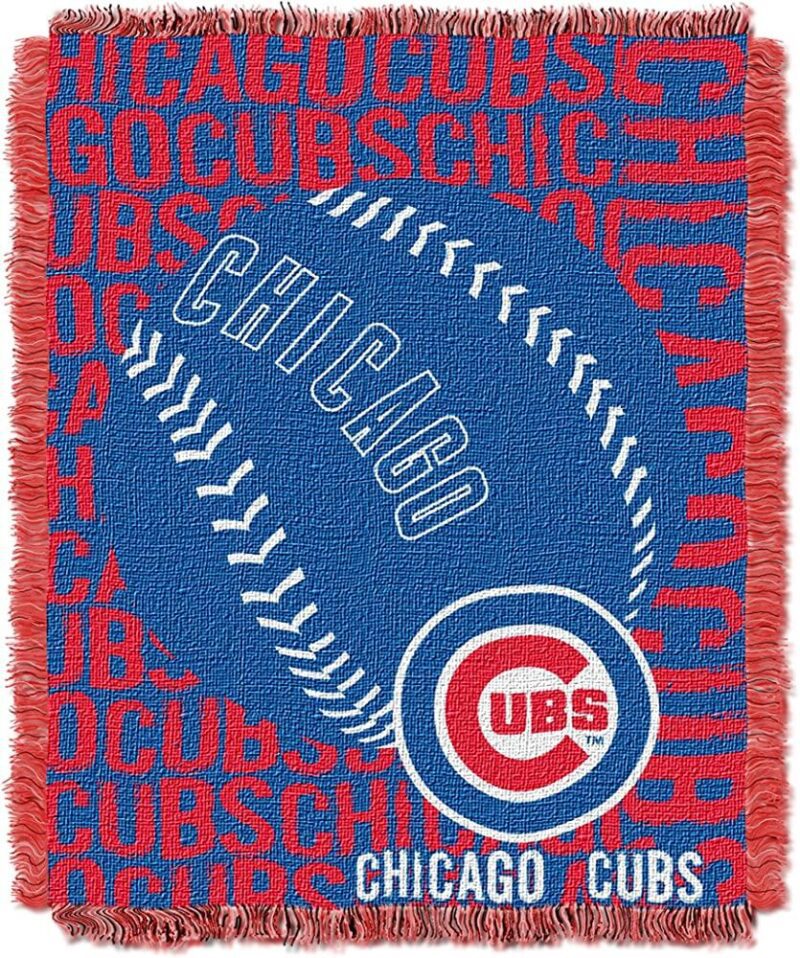 Northwest MLB Chicago Cubs Woven Jacquard Throw Blanket Double Play