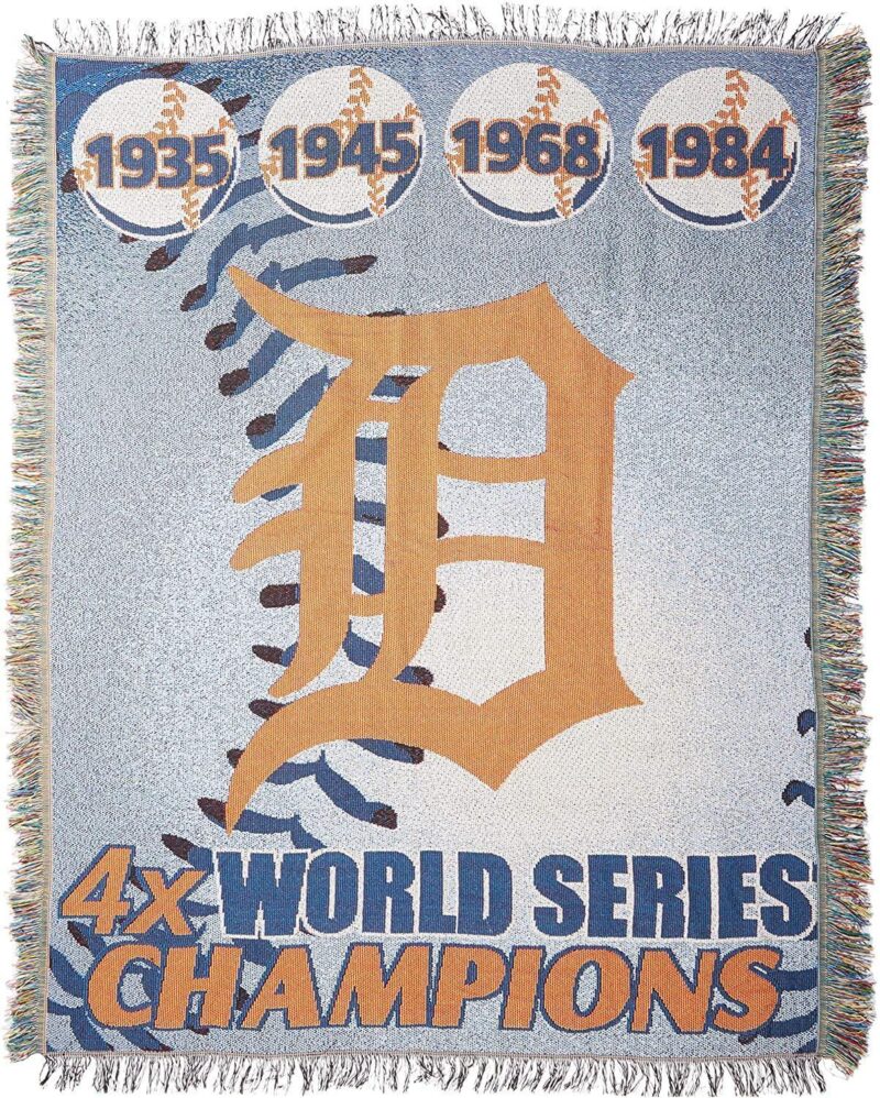 Northwest MLB Detroit Tigers Woven Tapestry Throw Blanket Commemorative