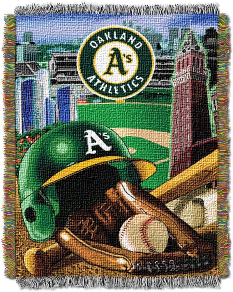 Northwest MLB Oakland Athletics Woven Tapestry Throw Blanket