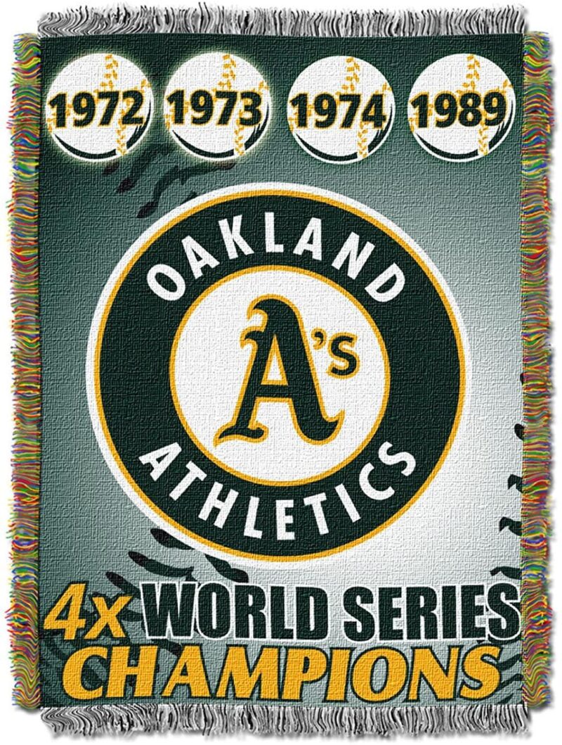 Northwest MLB Oakland Athletics Woven Tapestry Throw Blanket Commemorative