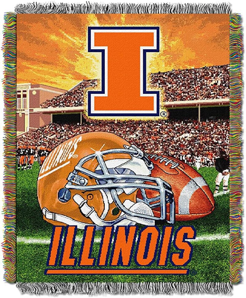 Northwest NCAA Illinois Illini Woven Tapestry Throw Blanket